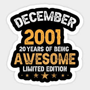 December 2001 20 years of being awesome limited edition Sticker